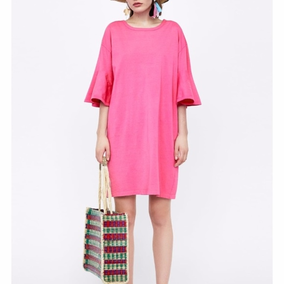 zara ruffle sleeve dress